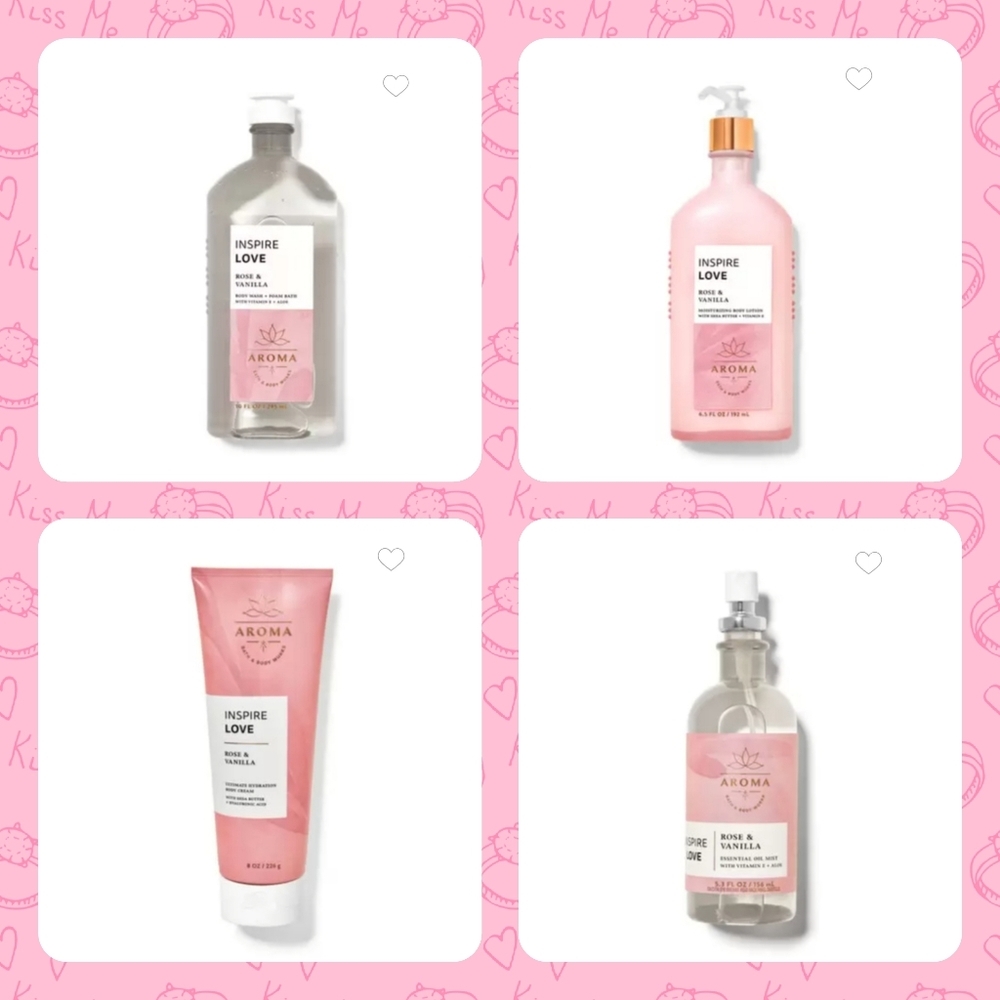 🩷 ROSE VANILLA "LOVE" AROMA BATH AND BODY BUNDLE